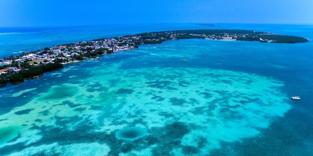 Jensen recommends Belize's Cayes, off the mainland, for an expat community. (Dronepicr)